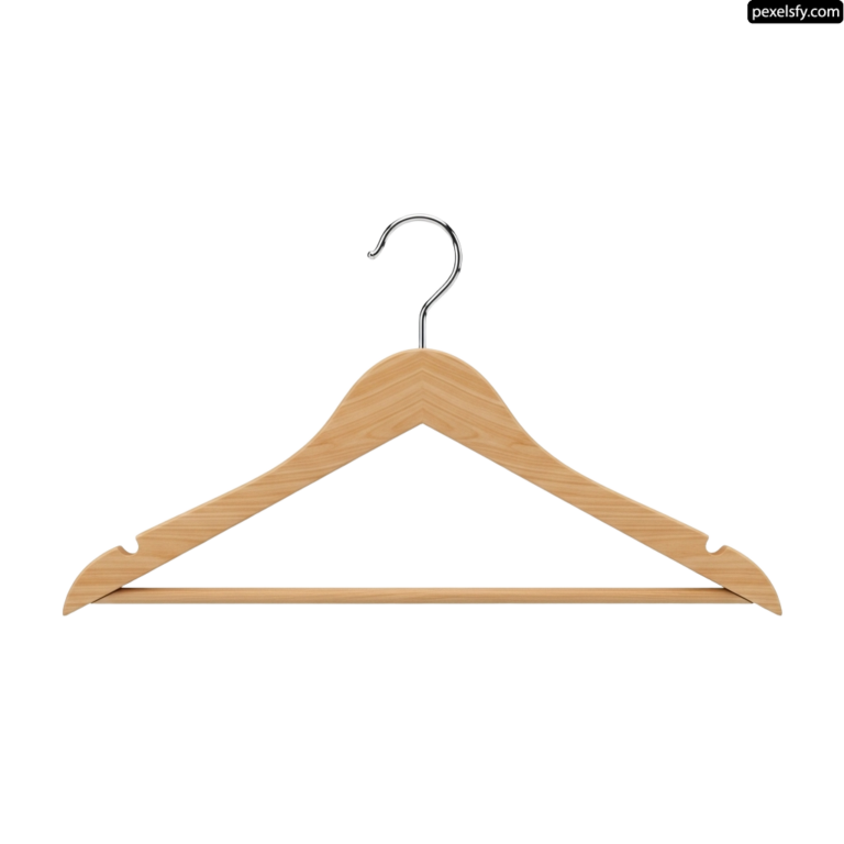 Wooden hanger on a white background png transparent background