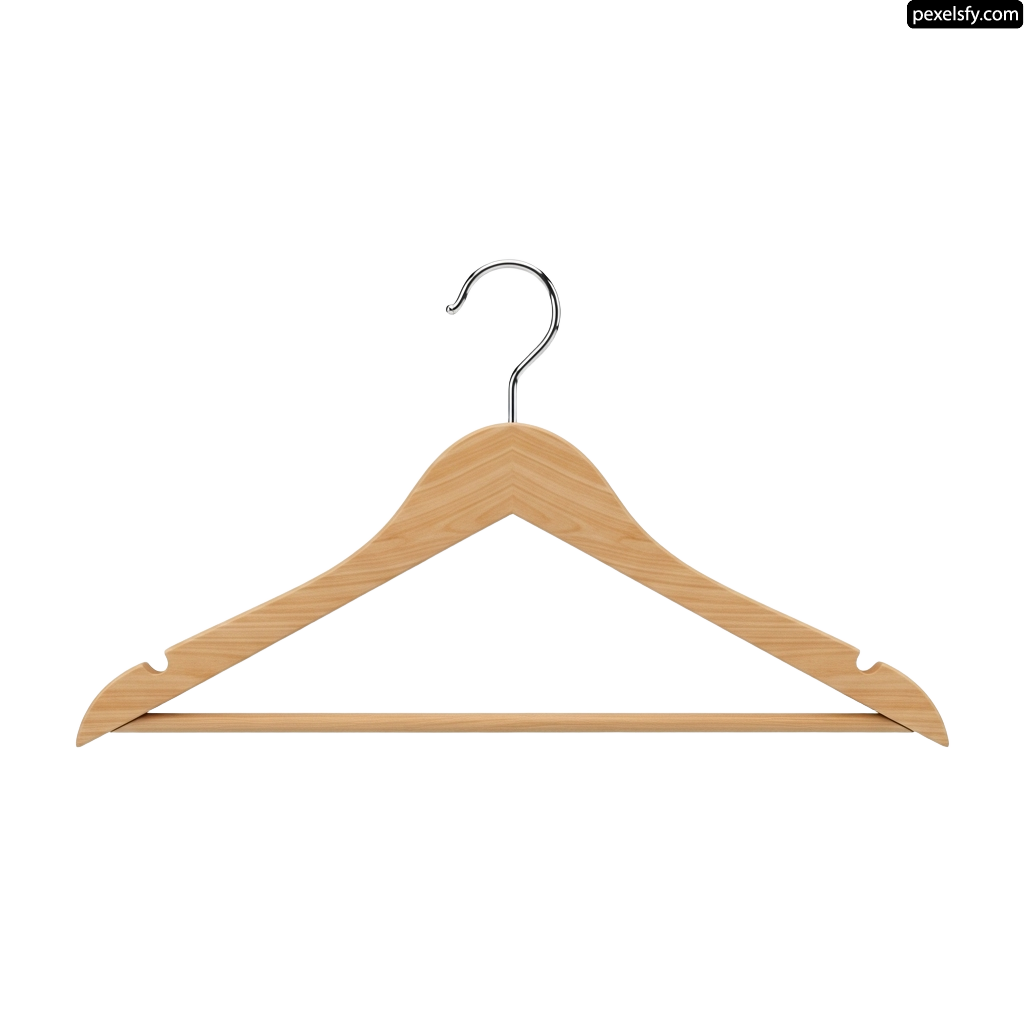 Wooden hanger on a white background png transparent background
