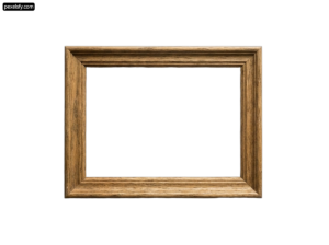 Wooden picture frame on a white background png transparent background