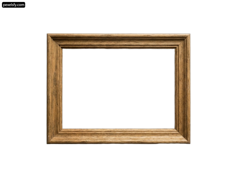 Wooden picture frame on a white background png transparent background