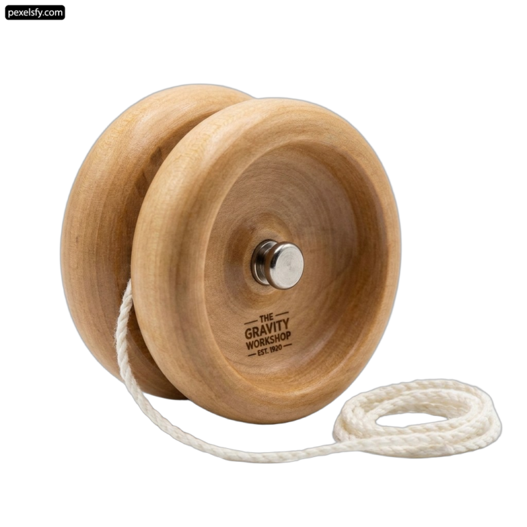 Wooden yoyo with a rope attached to it png transparent background