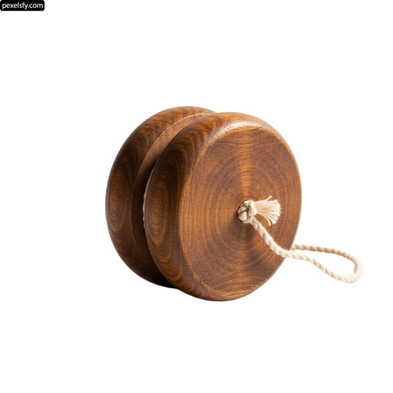Wooden yoyo with a string attached to it png transparent background