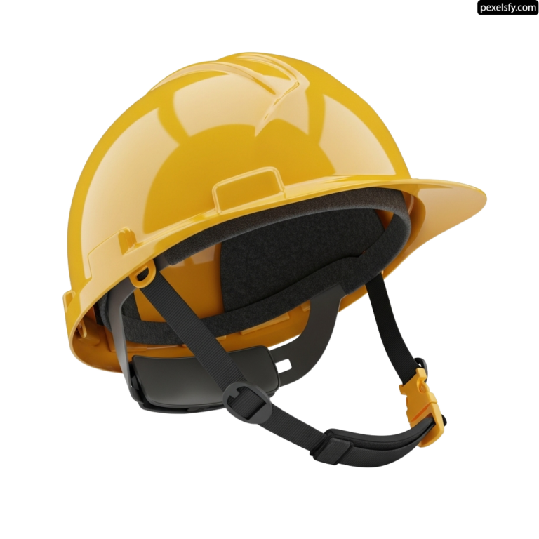 Yellow hard hat on a white background png transparent background