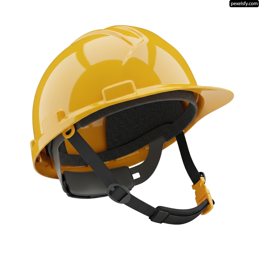 Yellow hard hat on a white background png transparent background