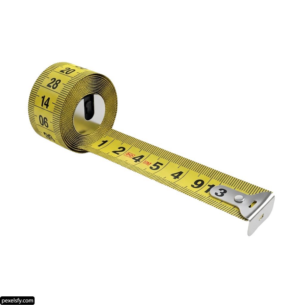 Yellow measuring tape on a white background png transparent background