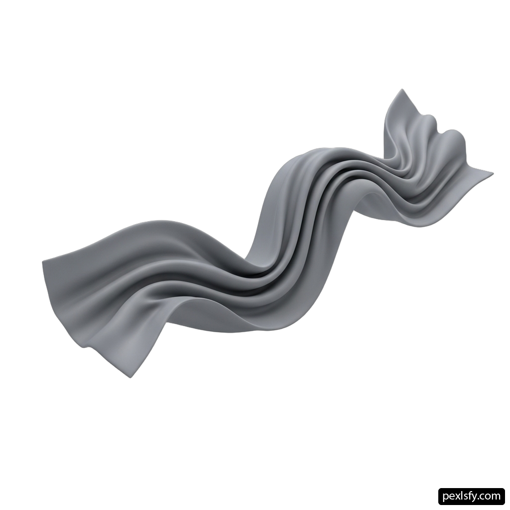 3D rendering of a wave on a white background png transparent background
