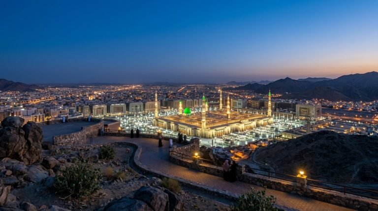 Distant view madina blue hour
