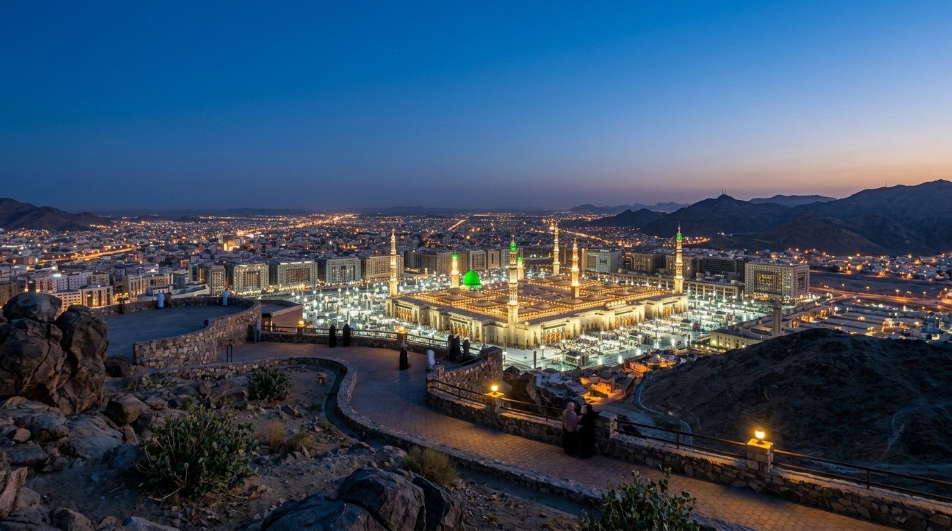 Distant view madina blue hour