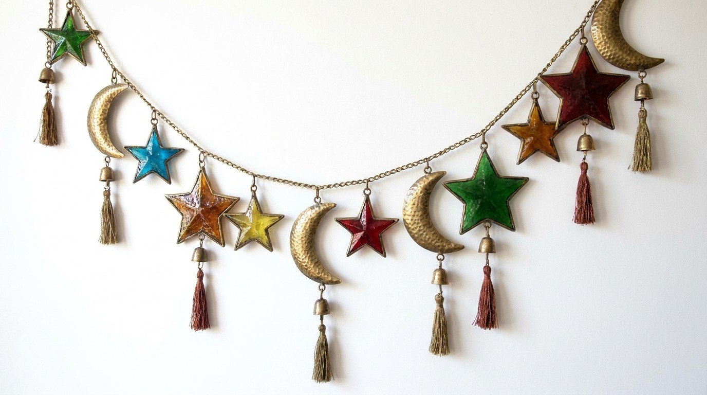 Islamic star moon garland