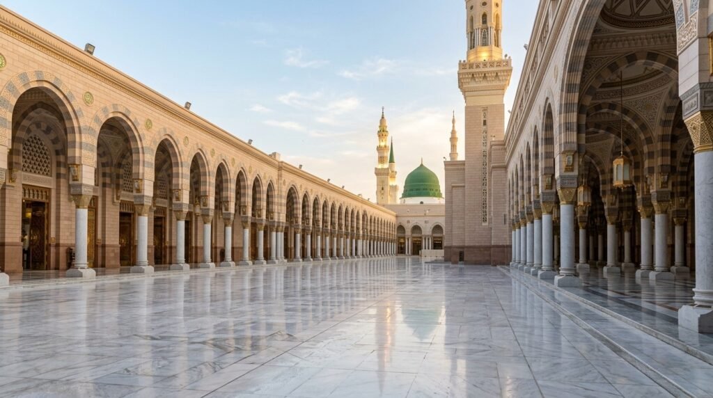 Marble courtyard masjid an nabaw…