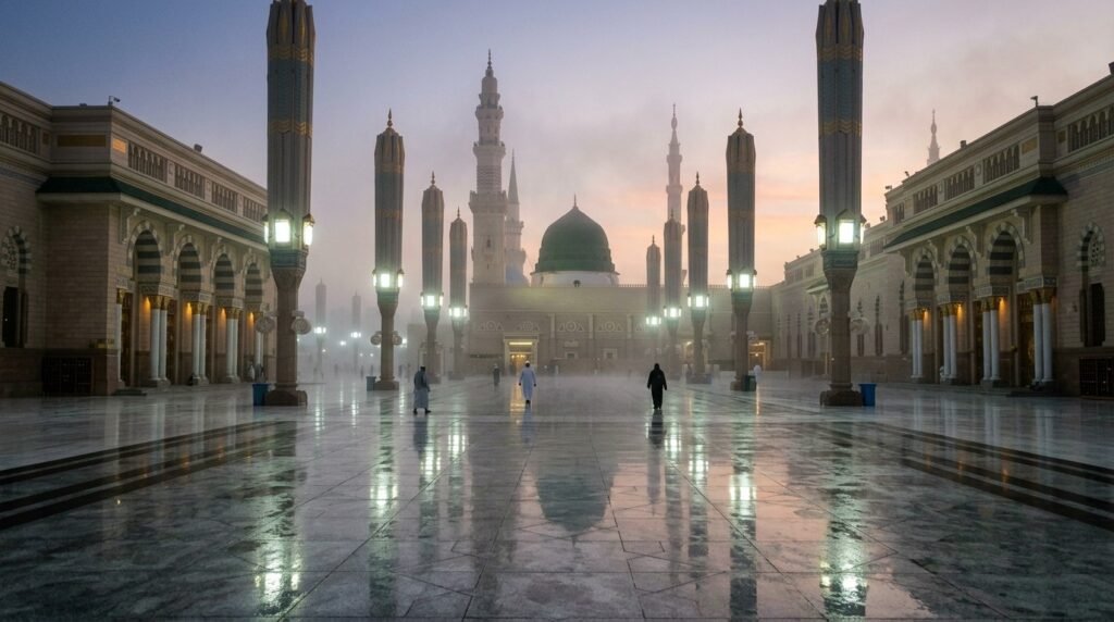 Masjid an nabawi courtyard morni…