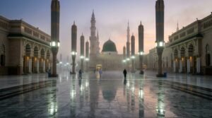 Masjid an nabawi courtyard morni…