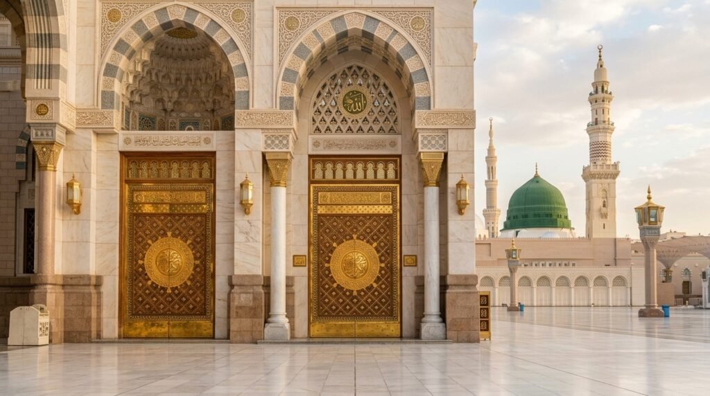 Masjid an nabawi entrance golden…