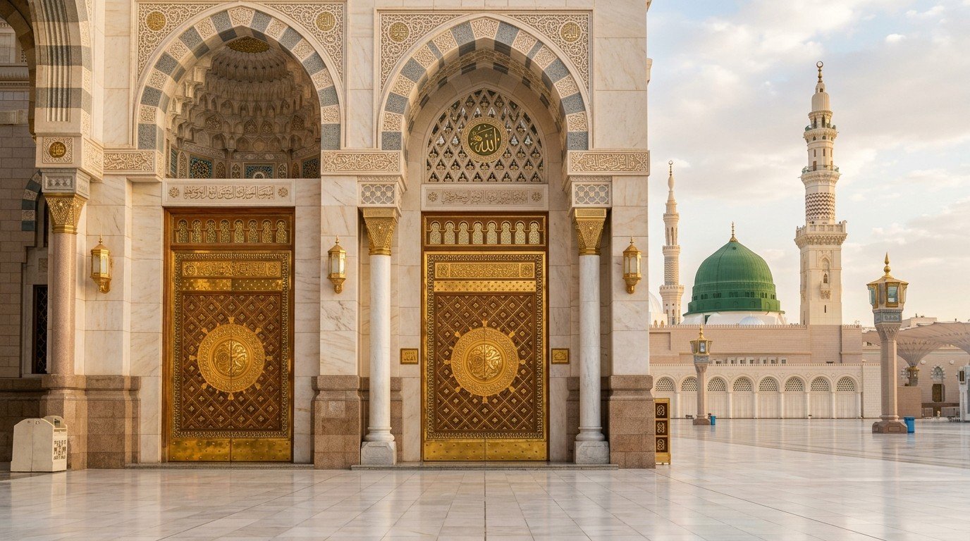 Masjid an nabawi entrance golden…