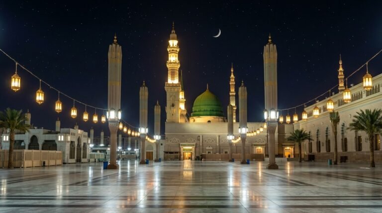 Night view masjid an nabawi cour…