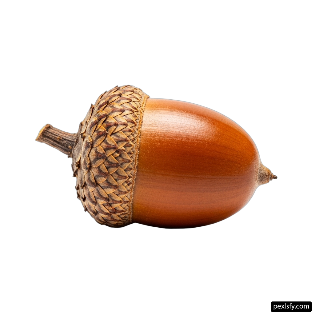 Acorn on a white background png transparent background