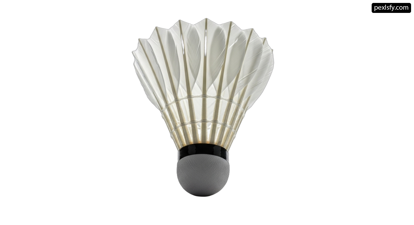 Badminton shuttlecock on a white background png transparent background