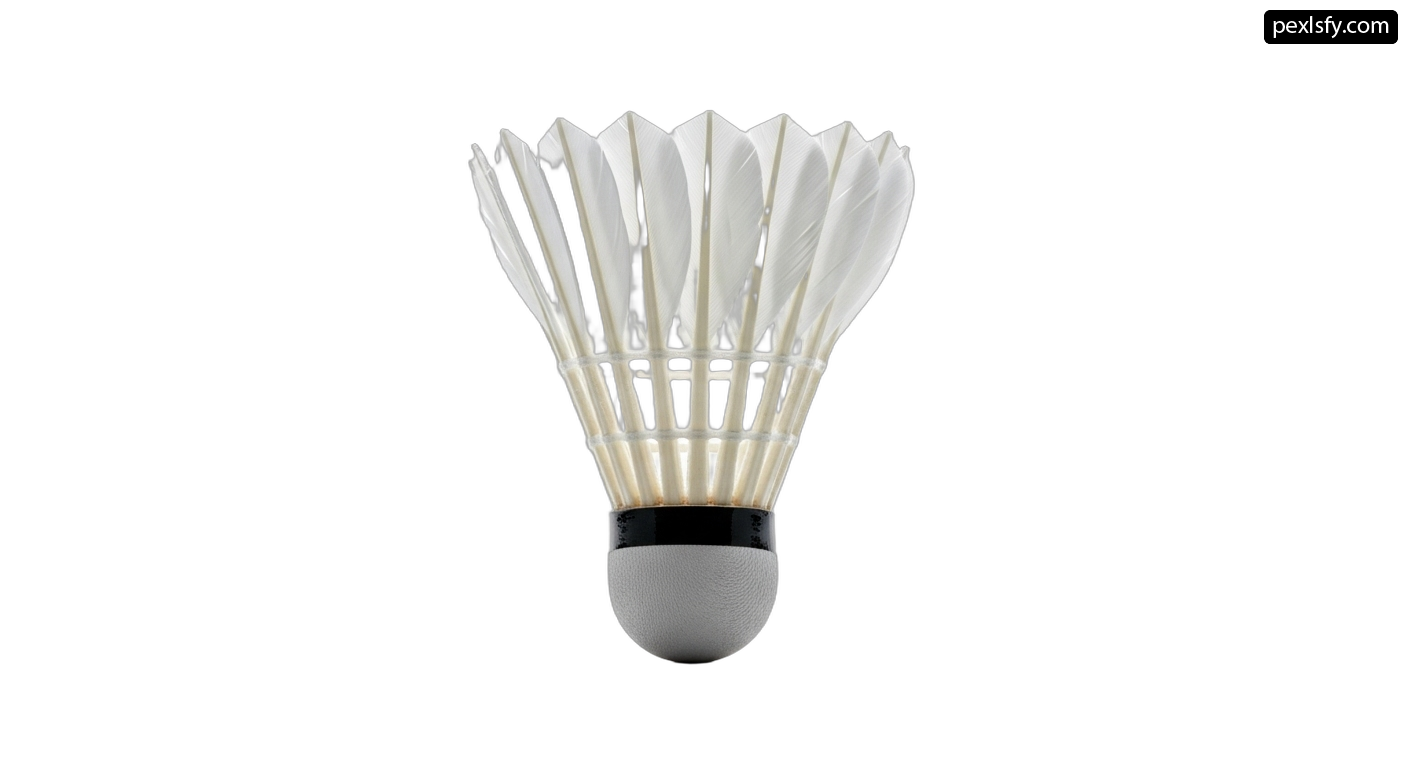 Badminton shuttlecock on a white background png transparent background