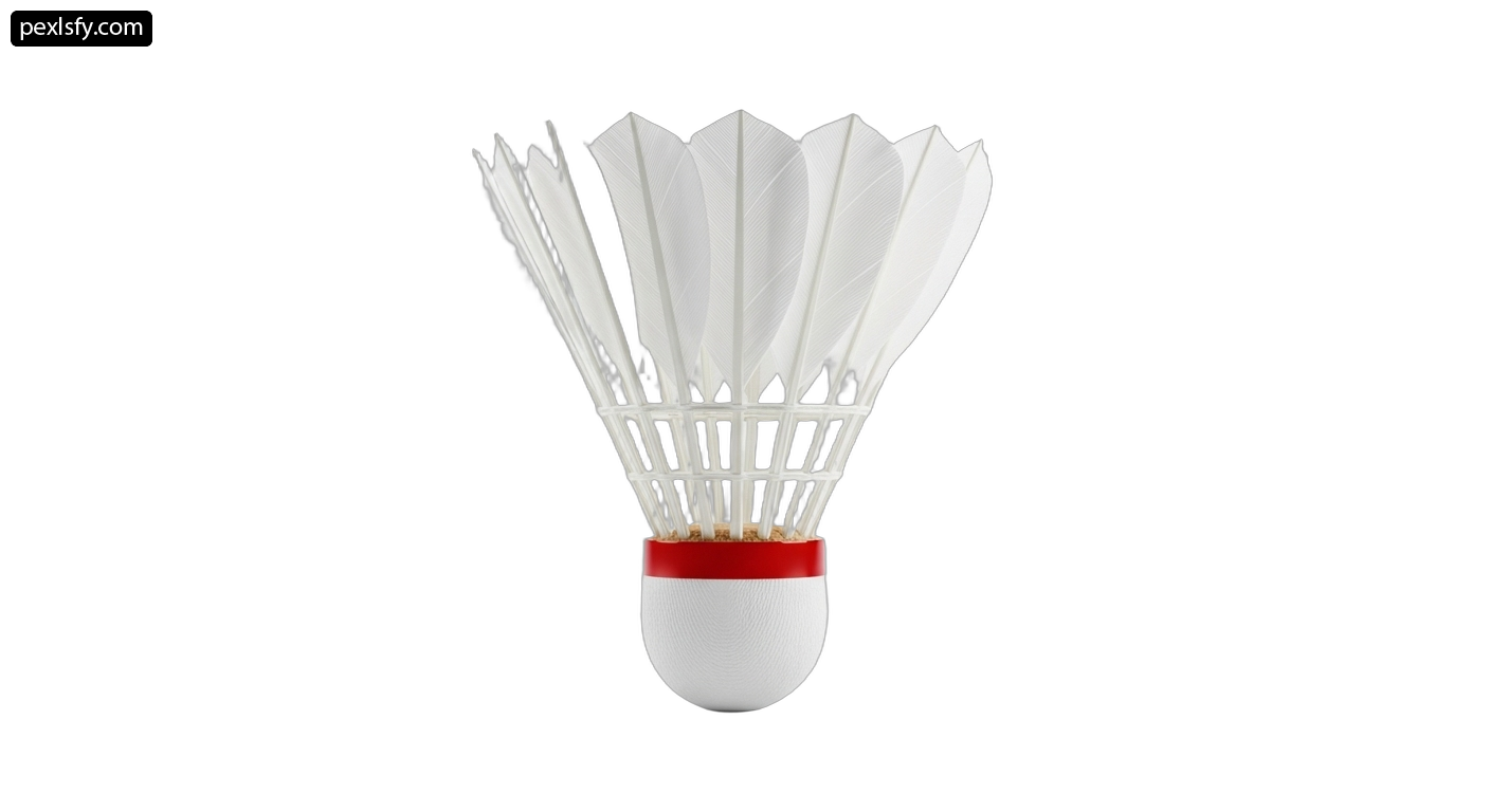 Badminton shuttlecock on a white background png transparent background