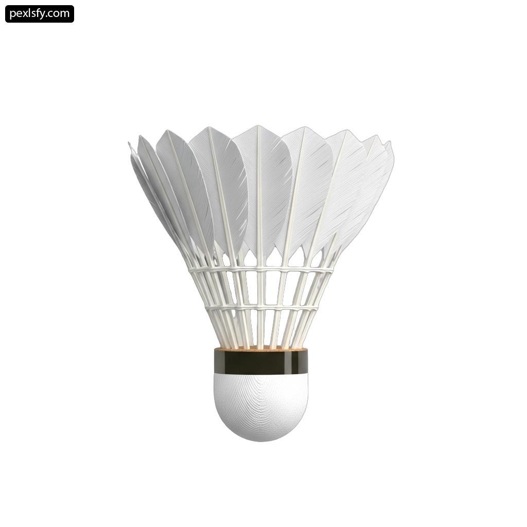 Badminton shuttlecock on a white background png transparent background