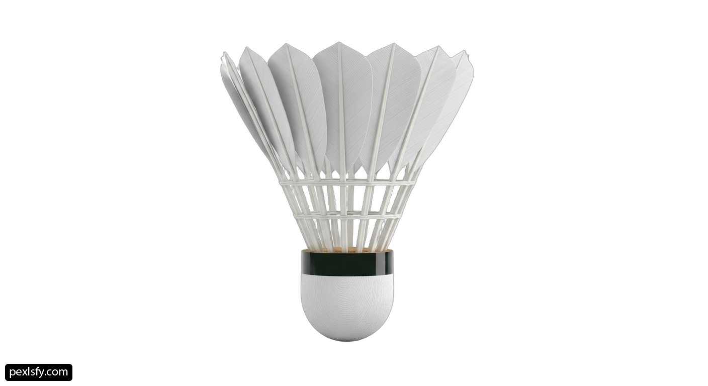 Badminton shuttlecock on a white background png transparent background