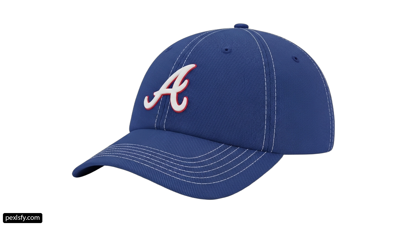 Baseball cap with the Atlanta Braves logo on it png transparent background