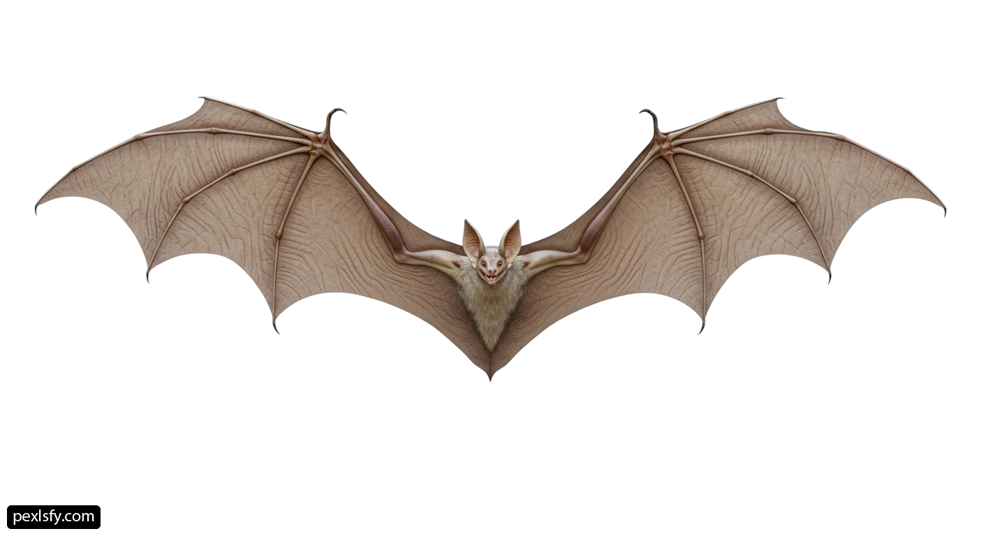 Bat flying through the air with its wings spread png transparent background