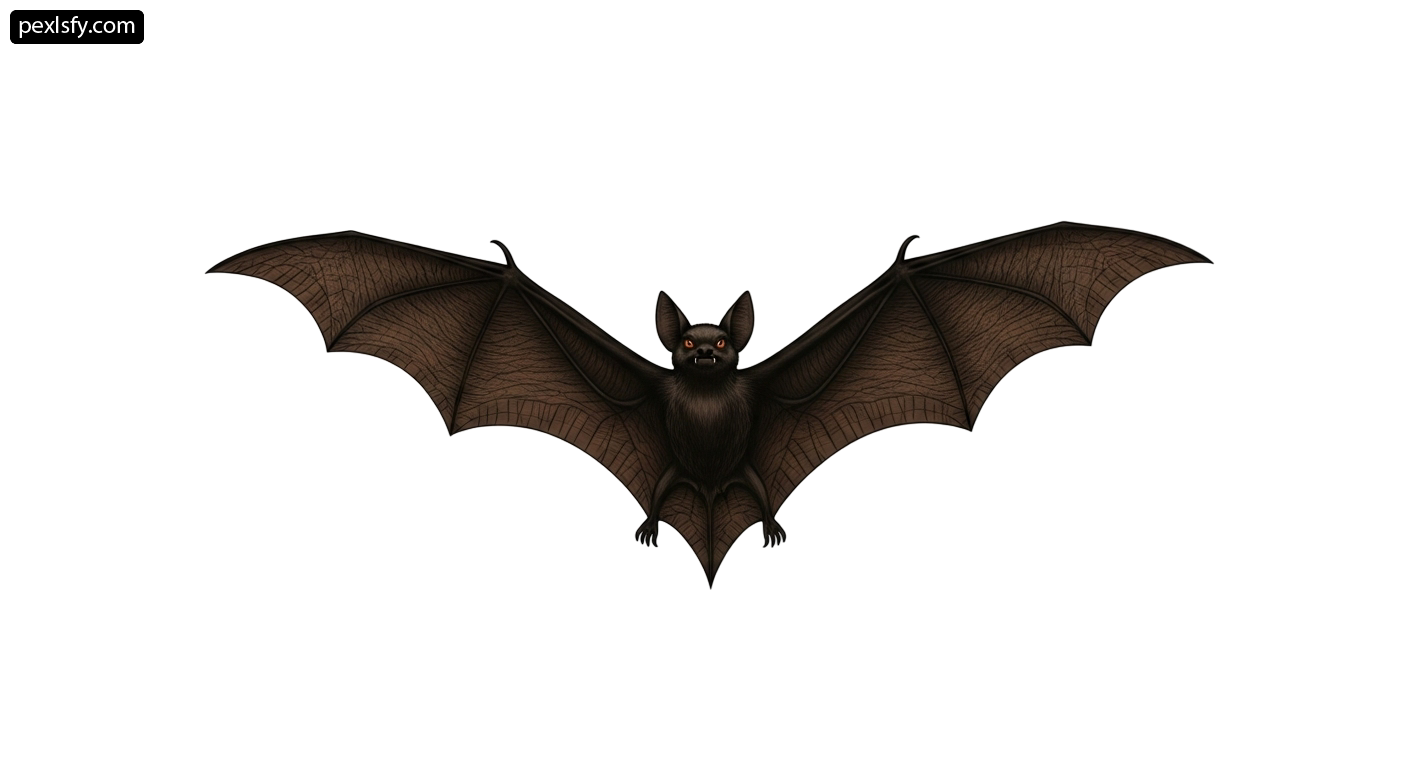Bat flying through the air with its wings spread png transparent background