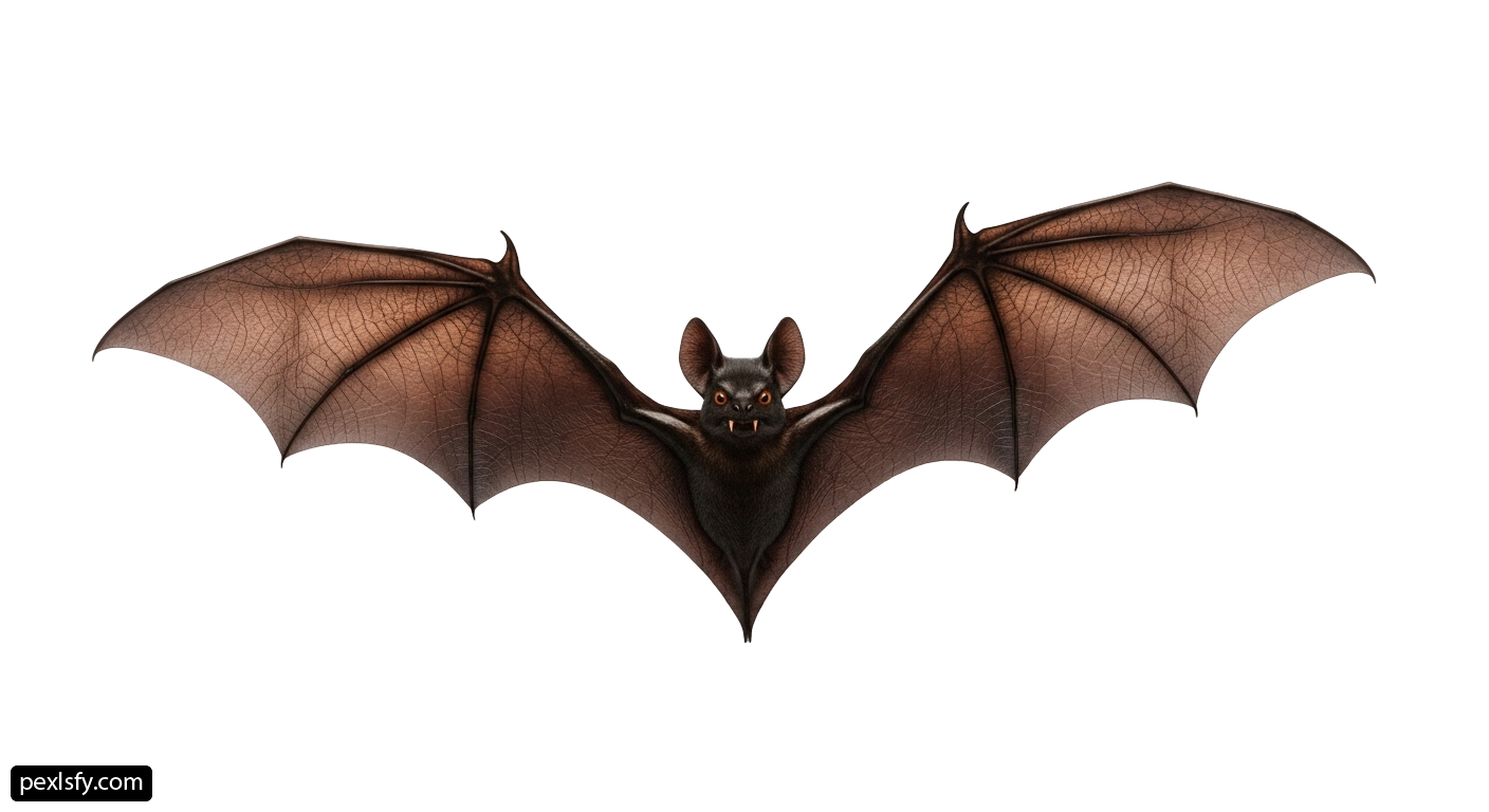 Bat flying through the air with its wings spread png transparent background