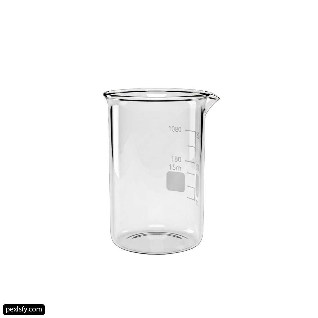Beaker filled with liquid on a white background png transparent background