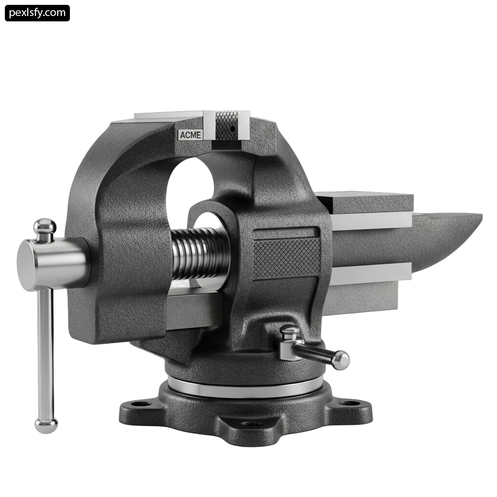 Bench vise on a white background png transparent background