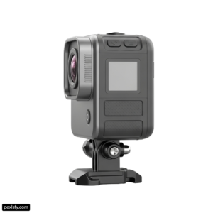 Black action camera on a white background png transparent background