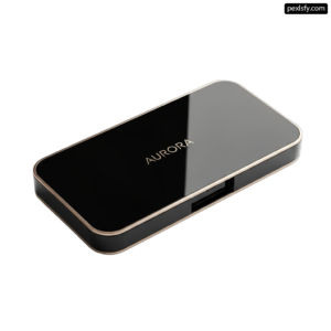 Black and gold box with the word Aurora on it png transparent background