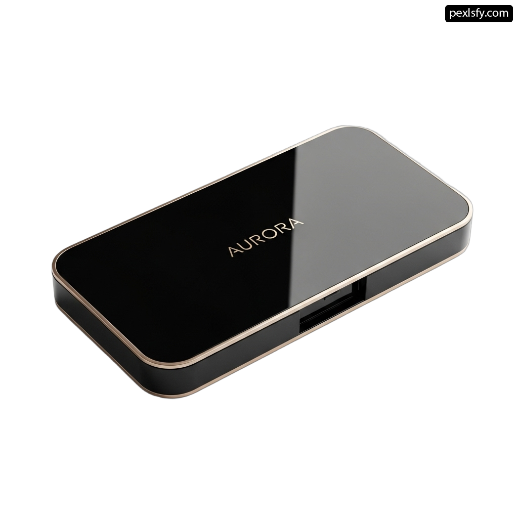Black and gold box with the word Aurora on it png transparent background