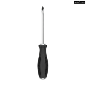 Black and silver screwdriver on a white background png transparent background