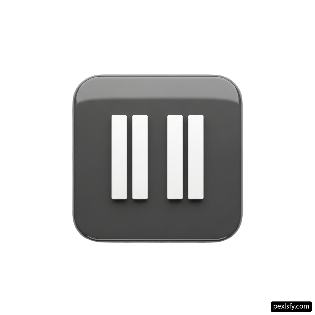 Black and white icon of a piano keyboard png transparent background