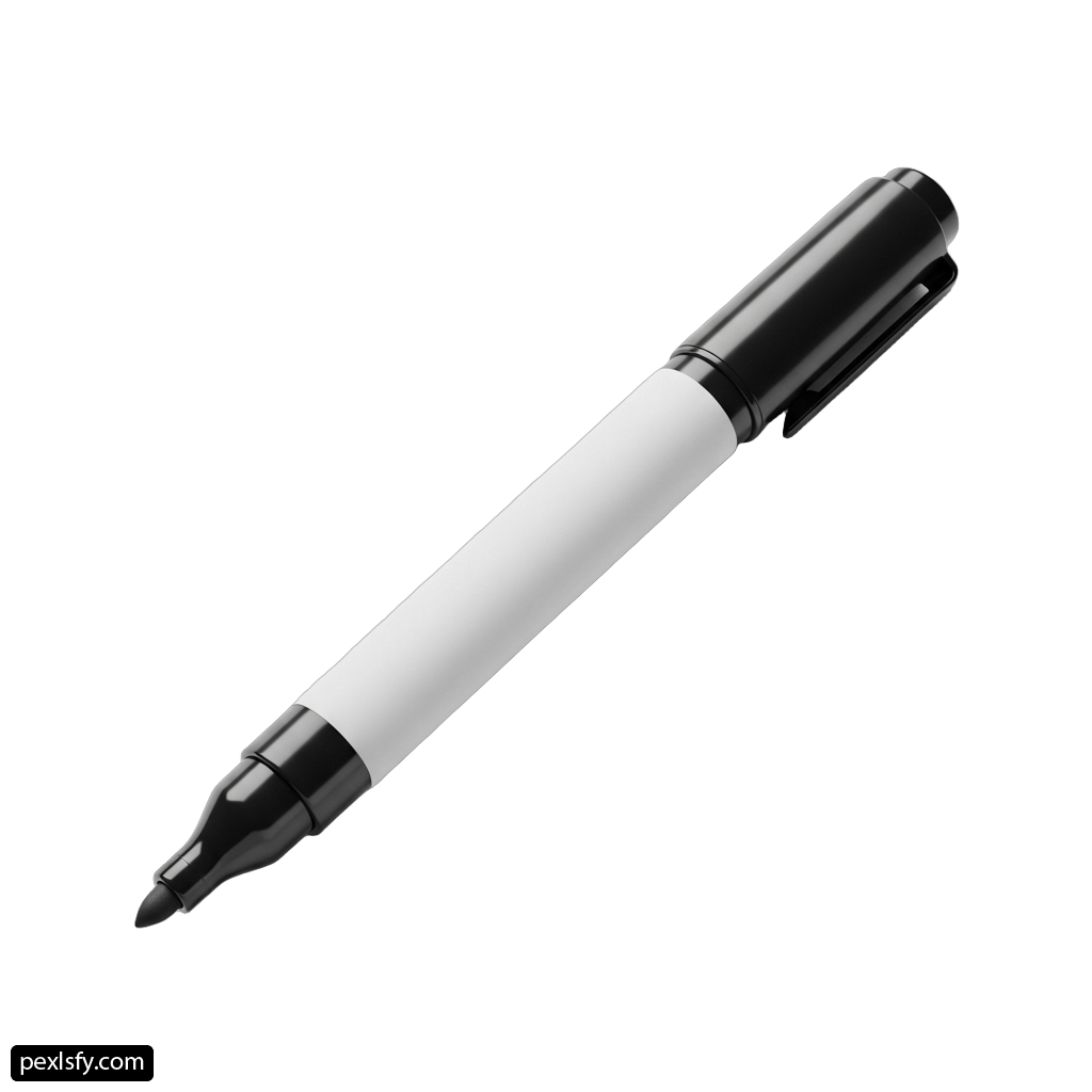 Black and white pen on a white background png transparent background