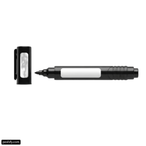 Black and white pen with a black tip png transparent background