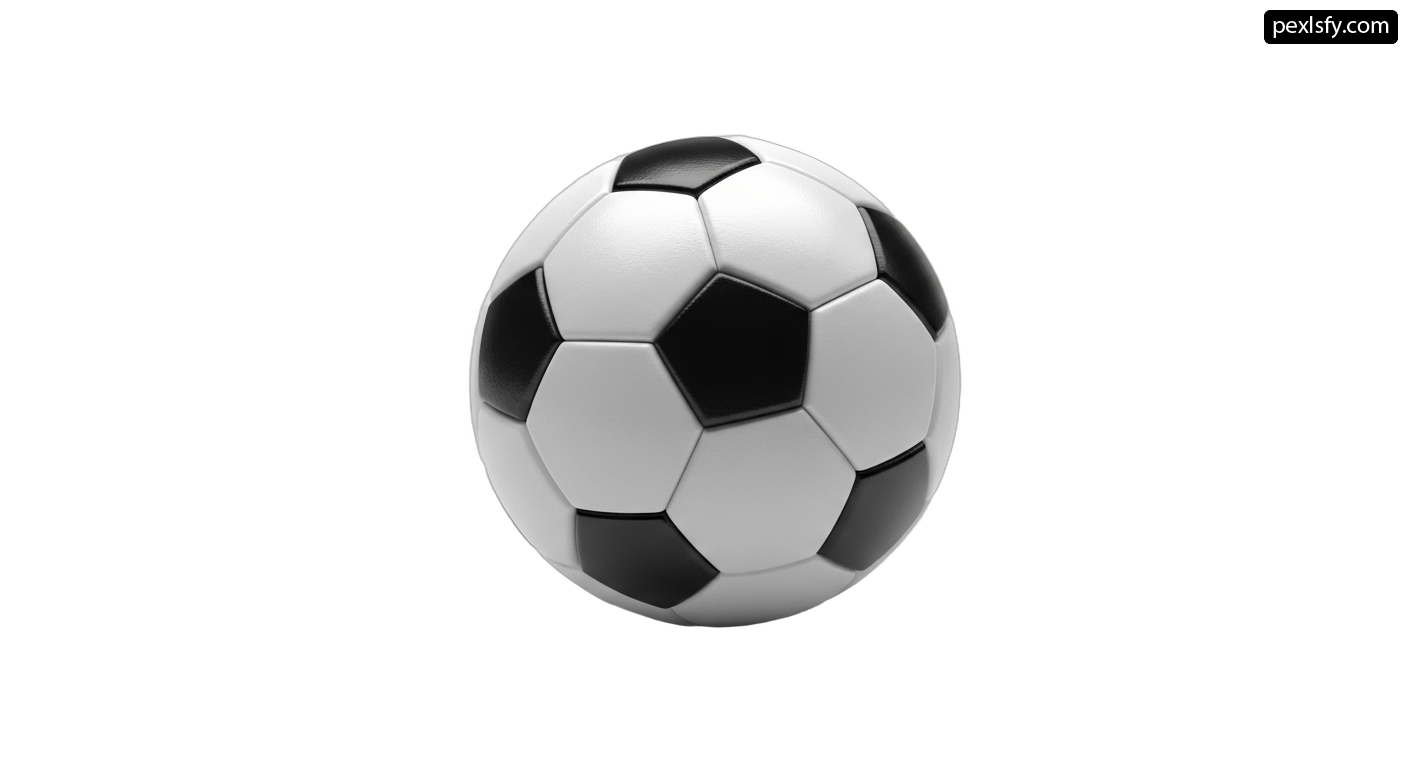 Black and white soccer ball on a white background png transparent background