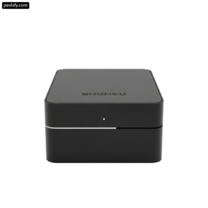Black box with a white logo on it png transparent background