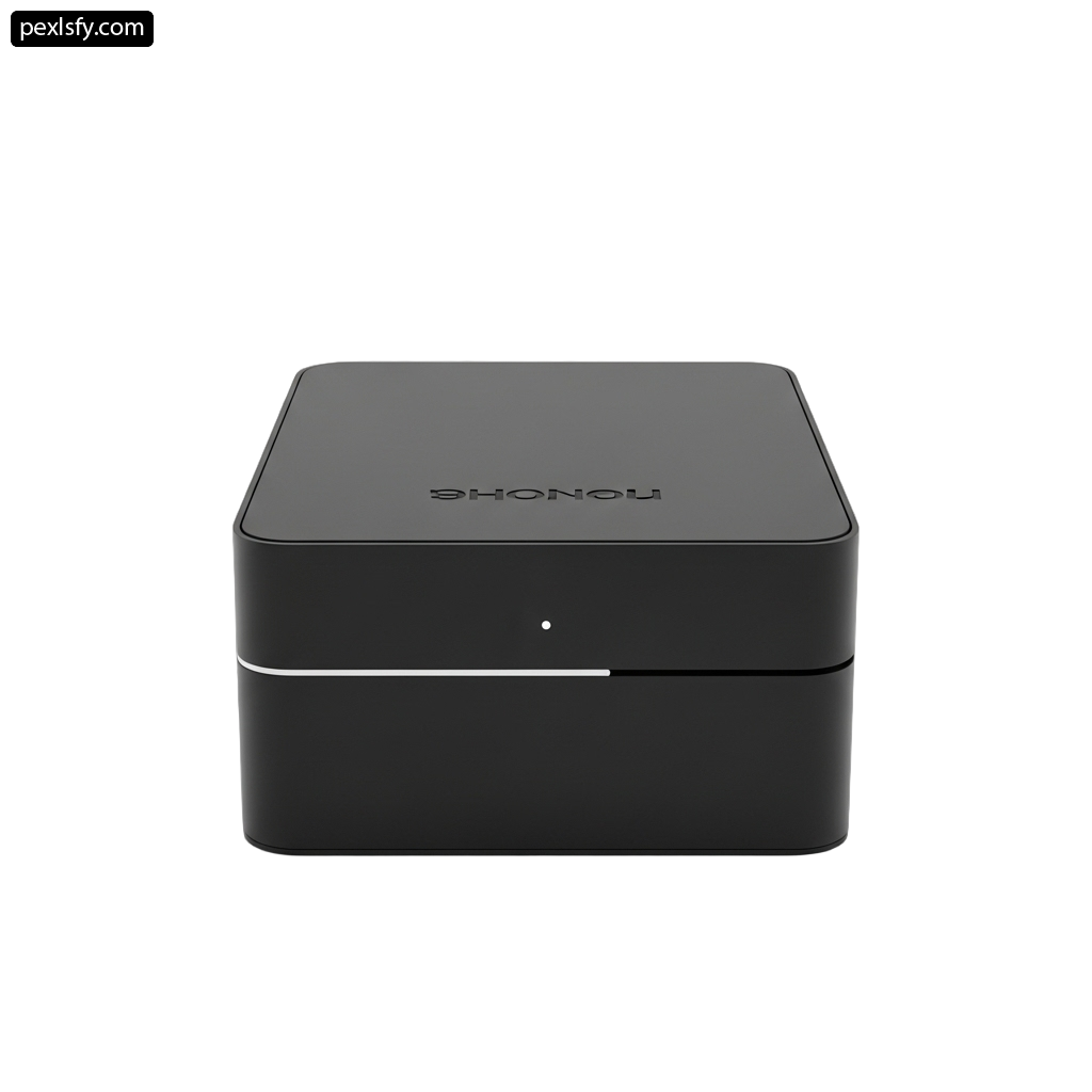 Black box with a white logo on it png transparent background