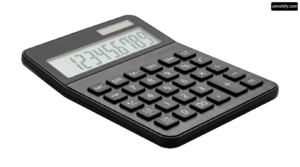 Black calculator on a white background png transparent background