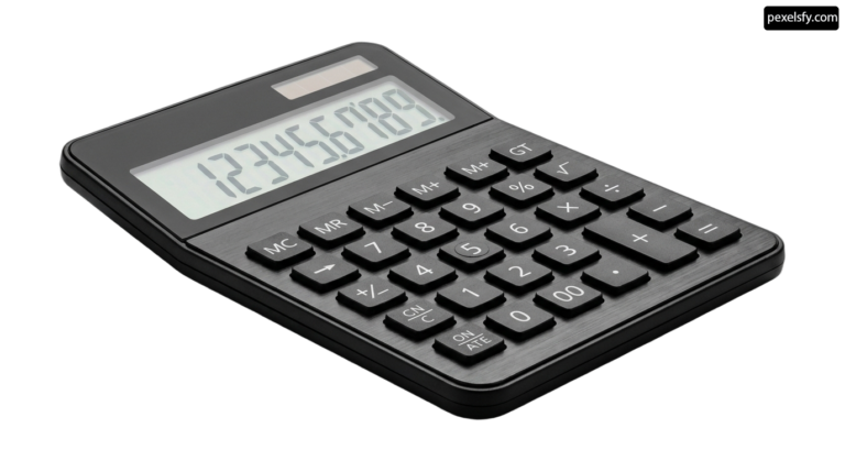 Black calculator on a white background png transparent background