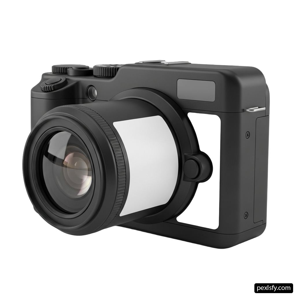 Black camera with a white background png transparent background