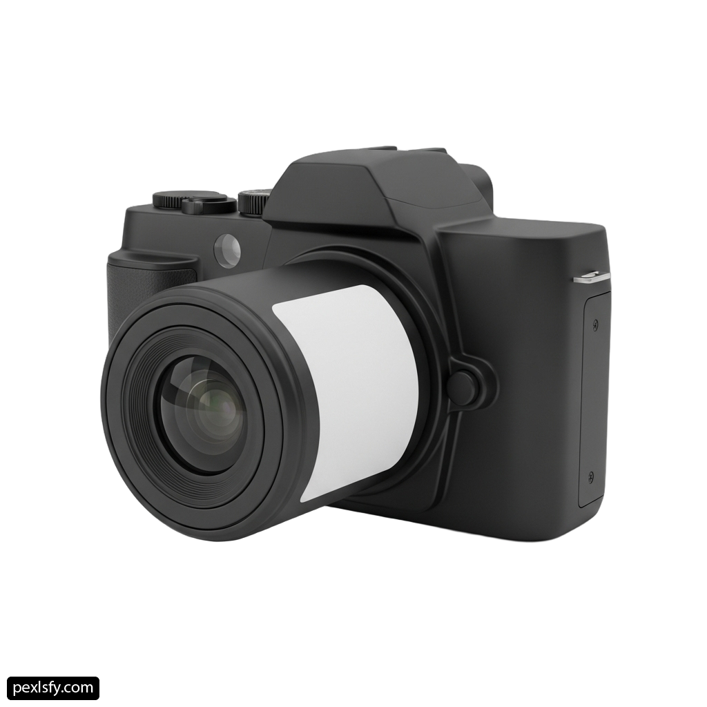 Black camera with a white background png transparent background