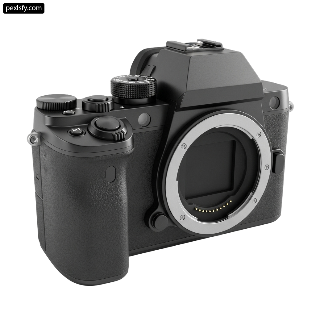 Black camera with a white background png transparent background