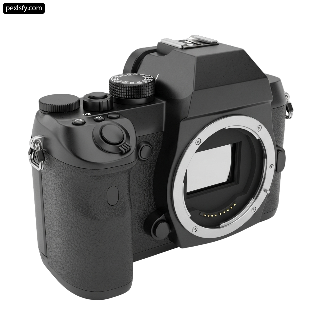 Black camera with a white background png transparent background