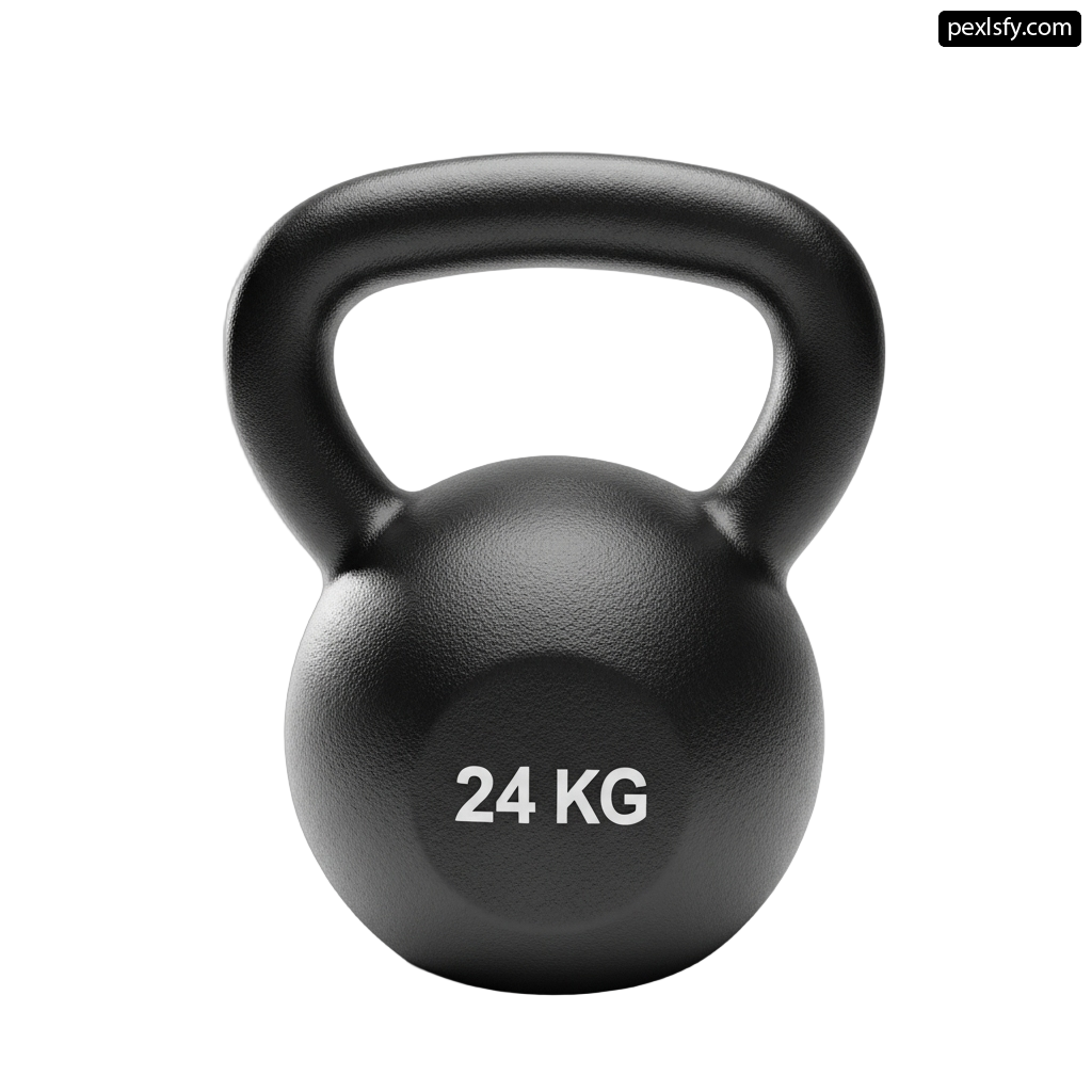 Black kettlebell on a white background png transparent background