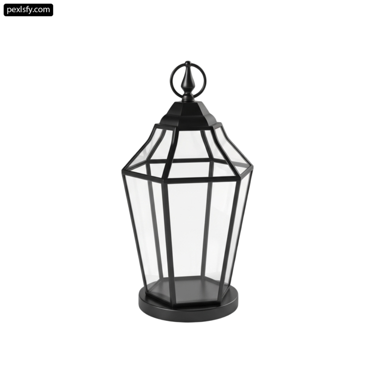 Black lantern on a white background png transparent background
