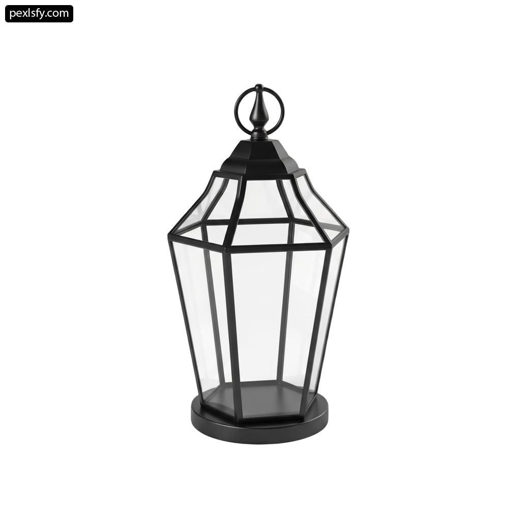 Black lantern on a white background png transparent background